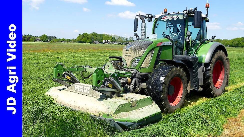 Fendt 714 + Fendt Cutter 310 | Gras maaien | Mowing grass | Gras mähen | P v/d Hardenberg Elspeet