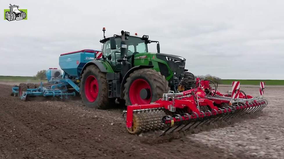 Maïs zaaien met Fendt 942 en Lemken Azurit  en Güttler Avant 610,  8 rijen maïszaaien