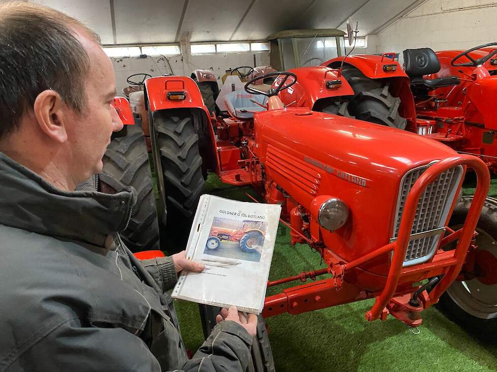 Armando houdt van elke restauratie een verslag met foto’s bij, zo ook van de Güldner Gotland G50s op de foto.